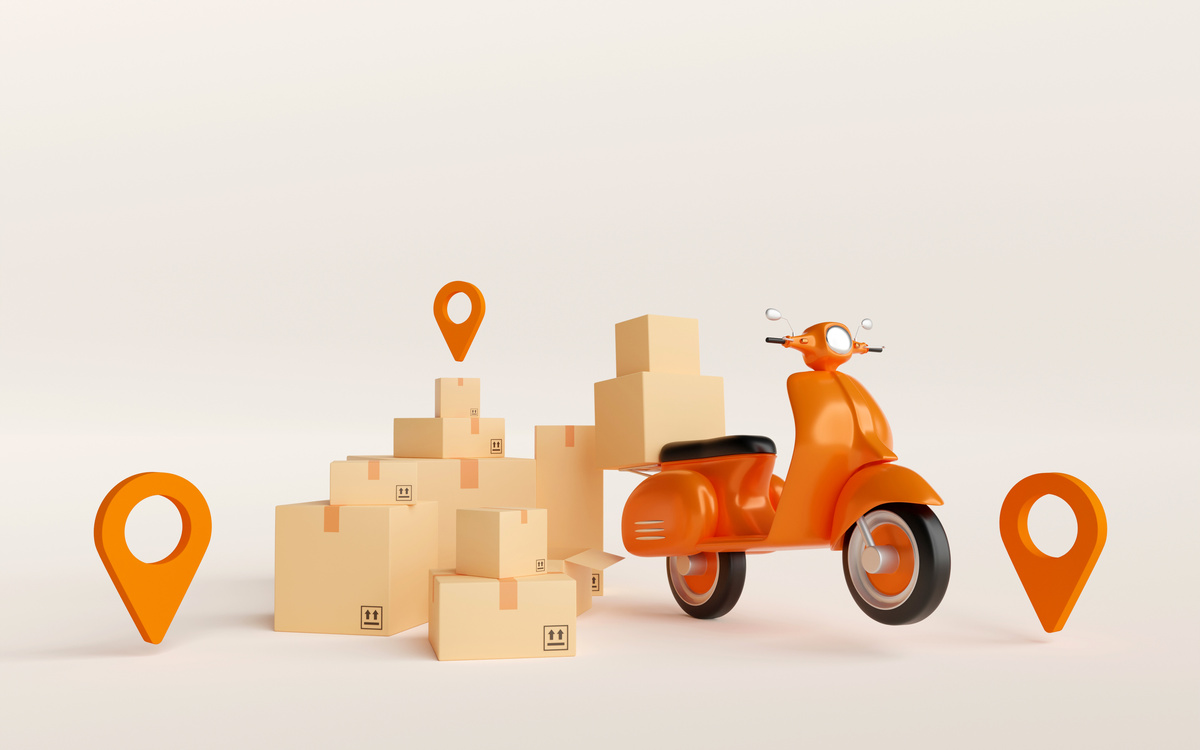 Delivery service, Transportation or food delivery by scooter